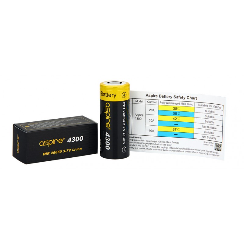 Aspire - INR 26650 - 40A - 4300mAh Akku